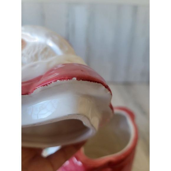 Lotus vintage Santa cookie jar Christmas jester teddy bear ceramic canister Xmas - Picture 11 of 11